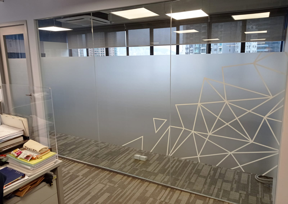 办公室空间设计玻璃门贴纸